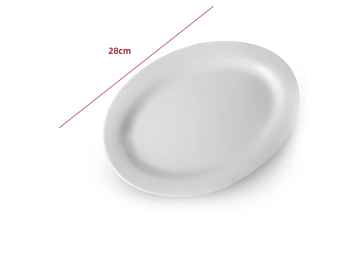 PLATO BLANCO LISO DE CERAMICA 28CM 11IN - 1
