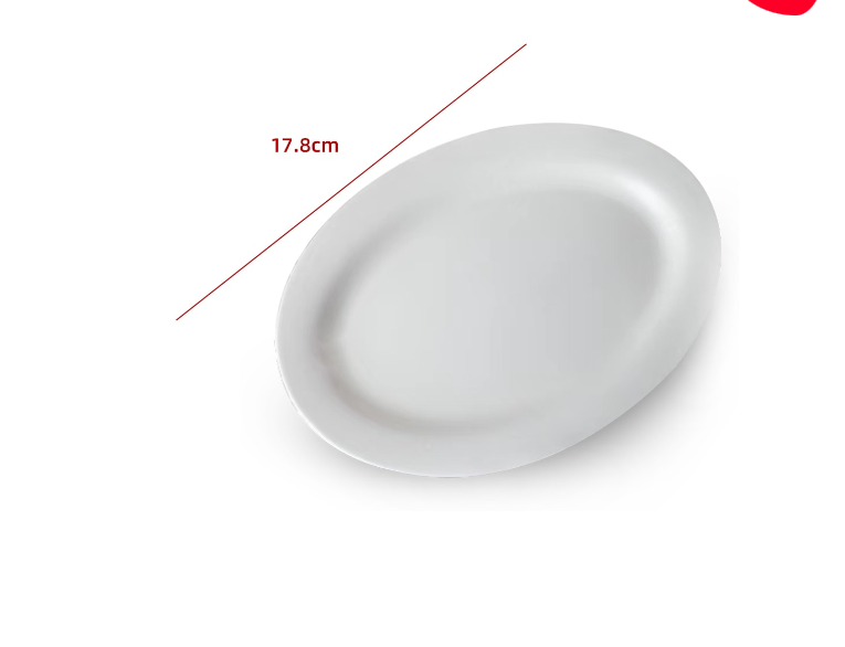 PLATO BLANCO LISO DE CERAMICA 17.8CM 7IN - 1
