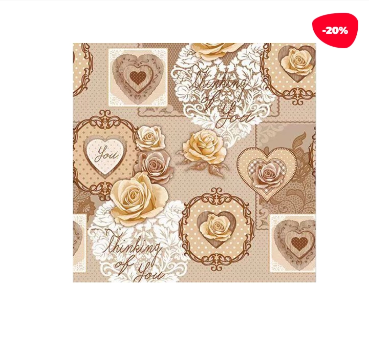 MANTEL PLASTICO CORAZON CON ROSAS 1.37X1.83M - 1