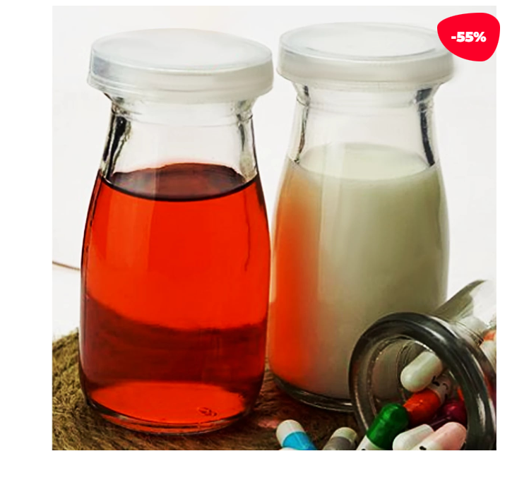 FRASCO DE VIDRIO CON TAPA DE PLASTICA 100ML - 1