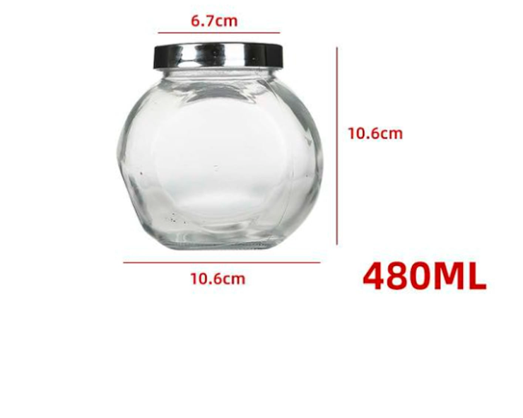 FRASCO DE VIDRIO CON TAPA DE ALUMINIO 480ML - 1