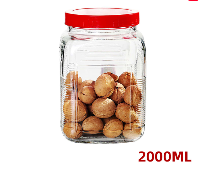 FRASCO DE VIDRIO CON TAPA PLASTICA 2000ML - 1