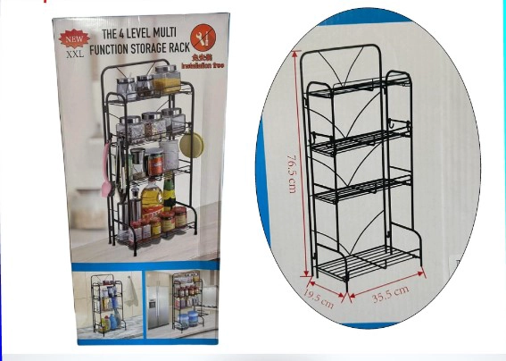 ORGANIZADOR DE ALMACENAMIENTO MULTIUSO COCINA - BAÑO 4 NIVELES NEGRO - 1