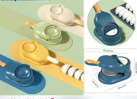 PRENSA MINI EMPANADAS MÁQUINA PARA HACER DUMPLINGS 2 EN 1 COLORES SURTIDOS - 1