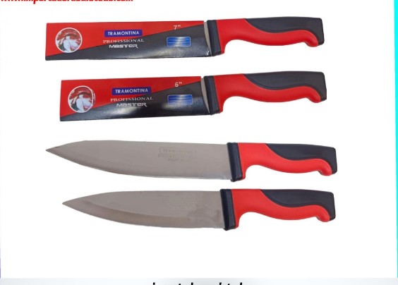 PACK DE 12 CUCHILLO MASTER MANGO ROJO 7” - 1