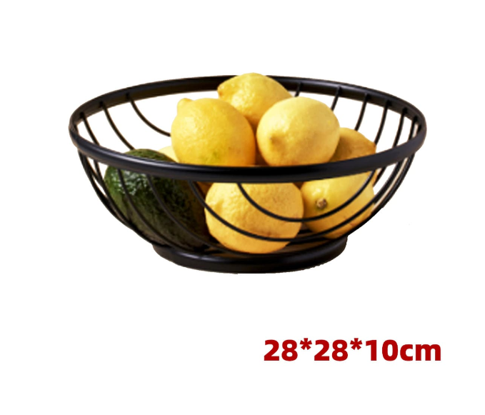 FRUTERO METALICO NEGRO REDONDO 28X28X10CM - 1