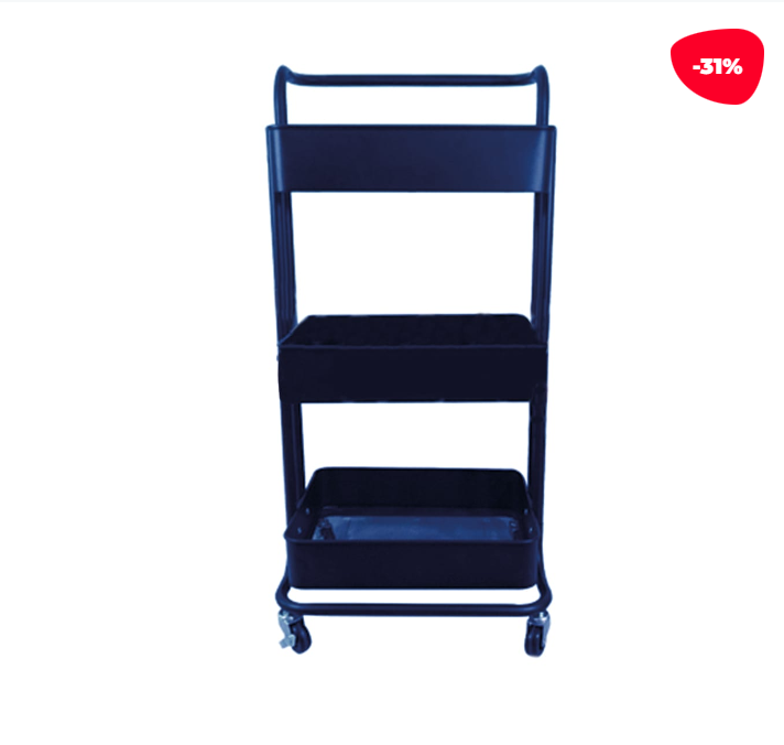 ESTANTE ORGANIZADOR 3 NIVELES CON RUEDAS AZUL 30.5X45X77CM - 1