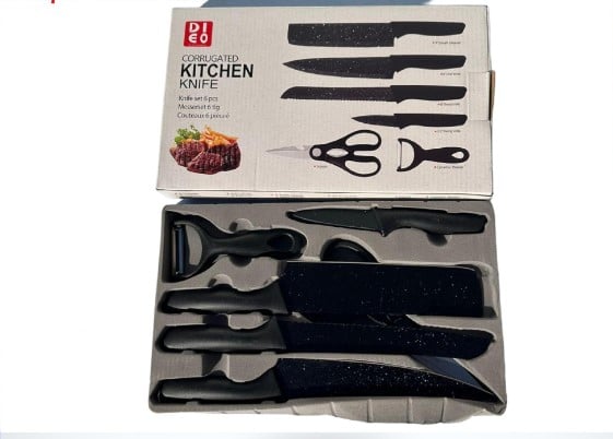 SET DE CUCHILLOS DE COCINA ACERO INOXIDABLE 6 PCS - 1