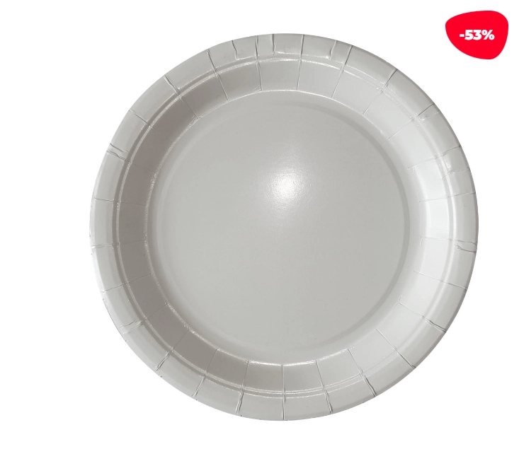 PLATO CARTON BLANCO 23X23CM 6 UNID - 1