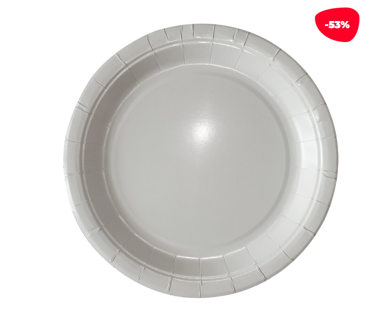 PLATO CARTON BLANCO 23X23CM 6 UNID - 1