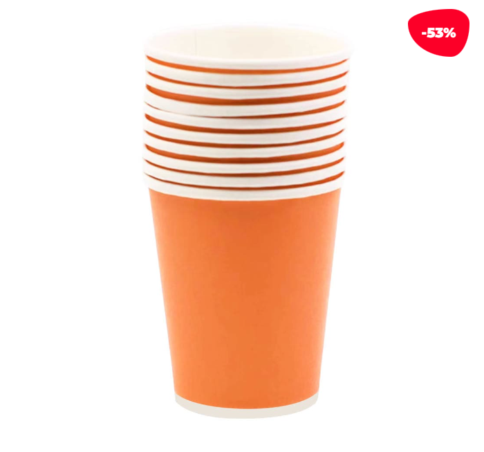 VASO CARTON NARANJO 87X75X53CM 6 UNID - 1