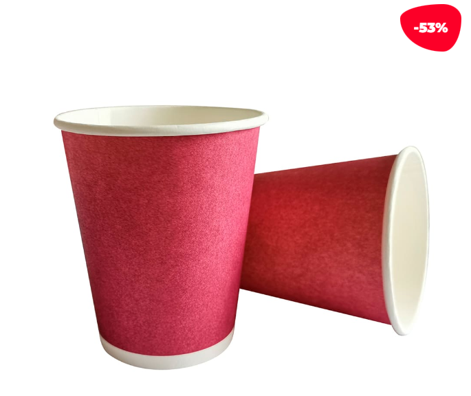 VASO CARTON ROJO 87X75X53MM | 6 UNID - 1