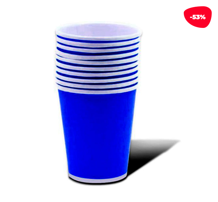 VASO CARTON AZUL 87X75X53| 6 UNID - 1