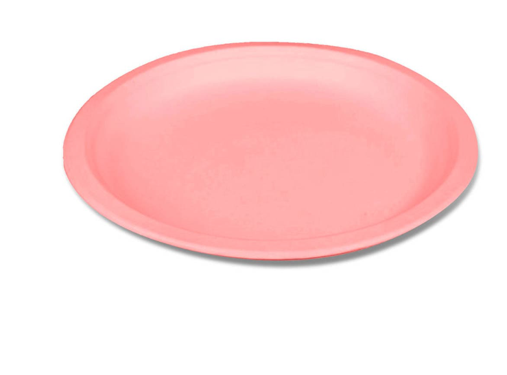 PLATO CARTON ROSADO 18X18CM | 6 UNID - 1
