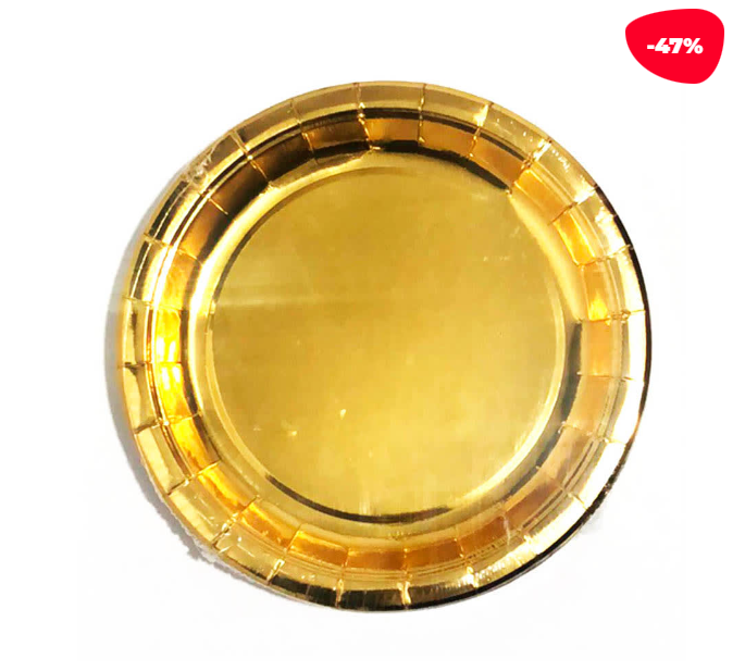 PLATO CARTON DORADO 18X18CM | 6 UNID - 1