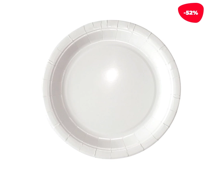 PLATO CARTON BLANCO 18X18CM | 6 UNID - 1