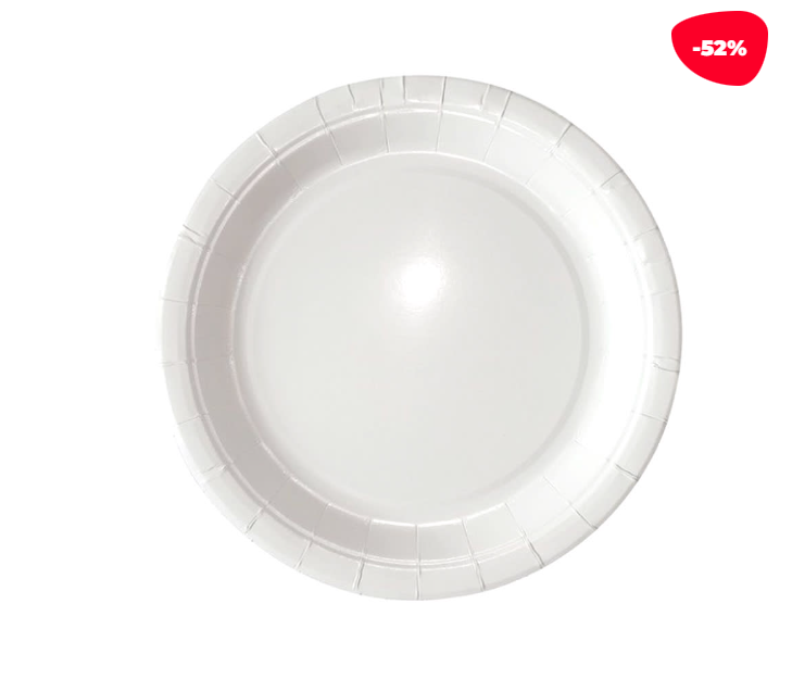 PLATO CARTON BLANCO 18X18CM | 6 UNID - 1