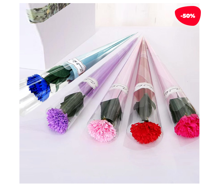RAMO DE FLORES ARTIFICIAL CLAVEL 33CM |12 UNI. - 1
