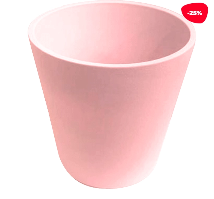 MACETERO PLASTICO LISO ROSADO 15.5X10.5X15CM - 1