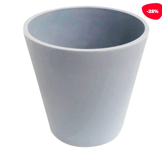 MACETERO PLASTICO LISO GRIS CLARO 15.5X10.5X15CM - 1