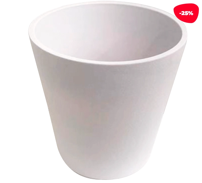MACETERO PLASTICO LISO BLANCO 15.5X10.5X15CM - 1
