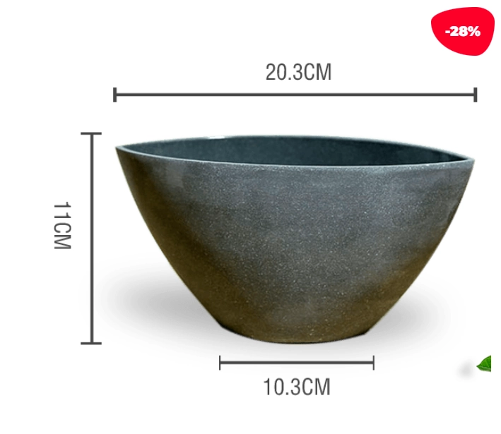 MACETERO PLASTICO LISO GRIS 20.3X11X10.3CM - 1