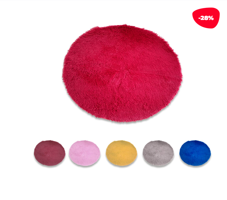 LIMPIAPIES PLUSH CIRCULAR FELPA COLOR LISO 90 CM - 1
