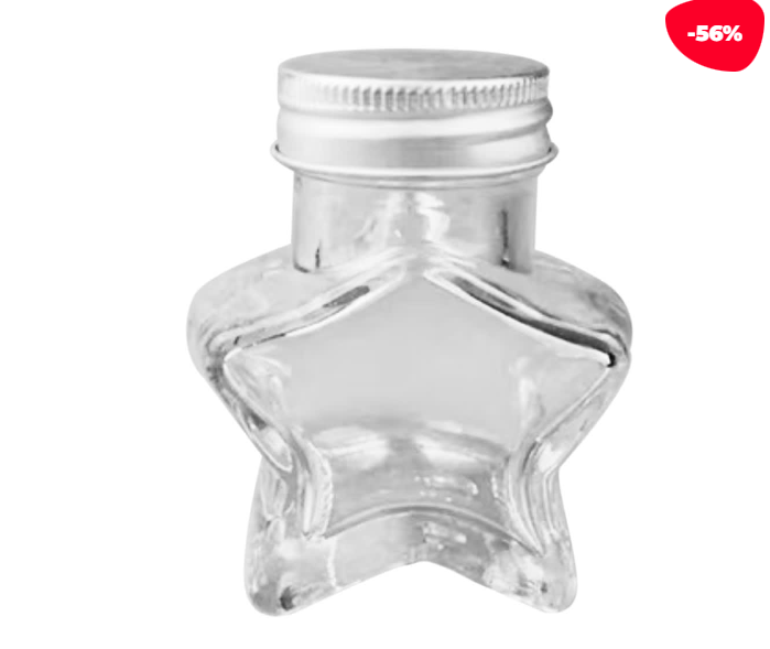 FRASCO VIDRIO ESTRELLA TAPA ALUMINIO 50ML - 1