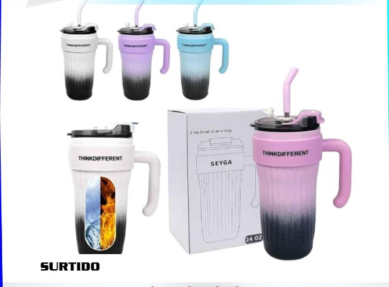 VASO TERMO COLORES SURTIDOS CON ASA - 1