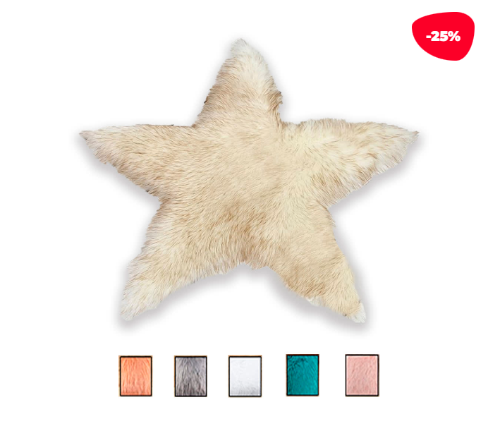 ALFOMBRA PELUDA ESTRELLA COLORES SURTIDOS 90 X 90 CM - 1