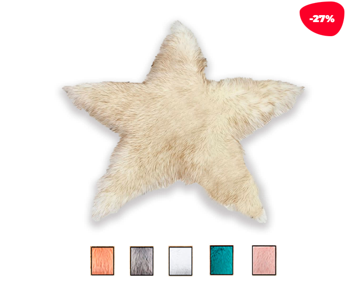 ALFOMBRA PELUDA ESTRELLA COLORES SURTIDOS 80 X 80 CM - 1