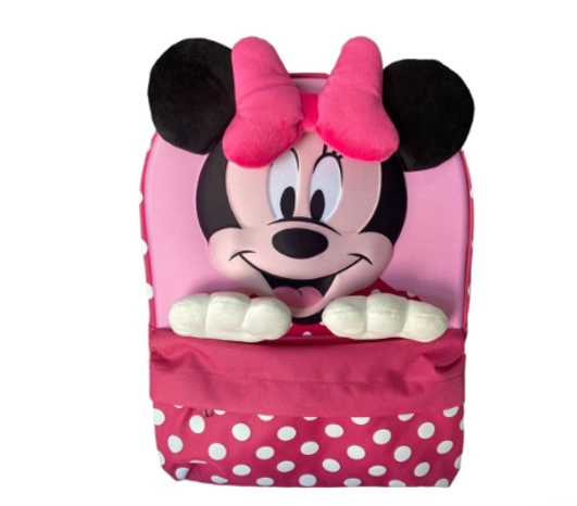 MOCHILA INFANTIL CON MANITOS MINNIE MOUSE FUCSIA - 1