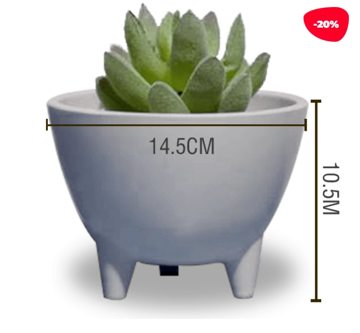 MACETERO PLASTICO LISO CON SOPORTE 14.5X9X8CM - 1