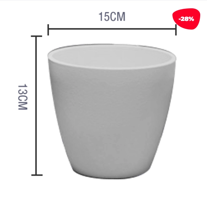 MACETERO DE PLASTICO CILINDRO LISO GRIS 15X13CM - 1