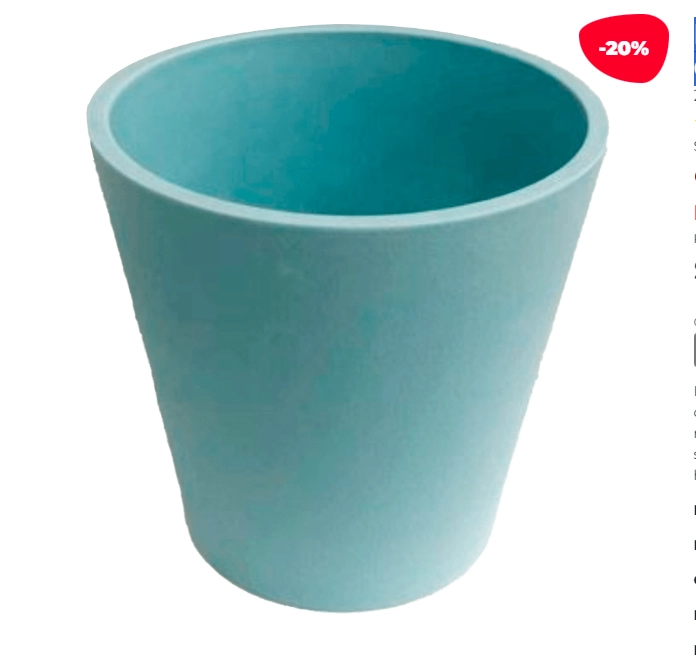 MACETERO PLASTICO CILINDRO LISO CELESTE 13X9.3X12.5CM - 1