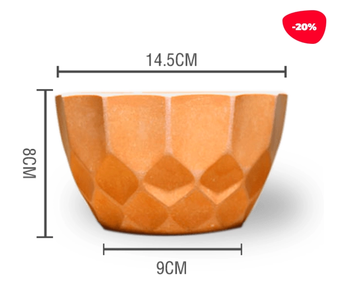 MACETERO PLASTICO TEXTURA LISO NARANJA 14.5X9X8CM - 1