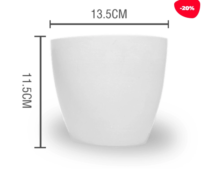 MACETERO PLASTICO CILINDRO LISO BLANCO 13.5X11.5CM - 1