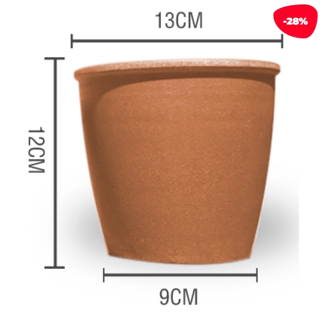MACETERO PLASTICO CILINDRO JASPEADO NARANJA 13X9X12CM - 1