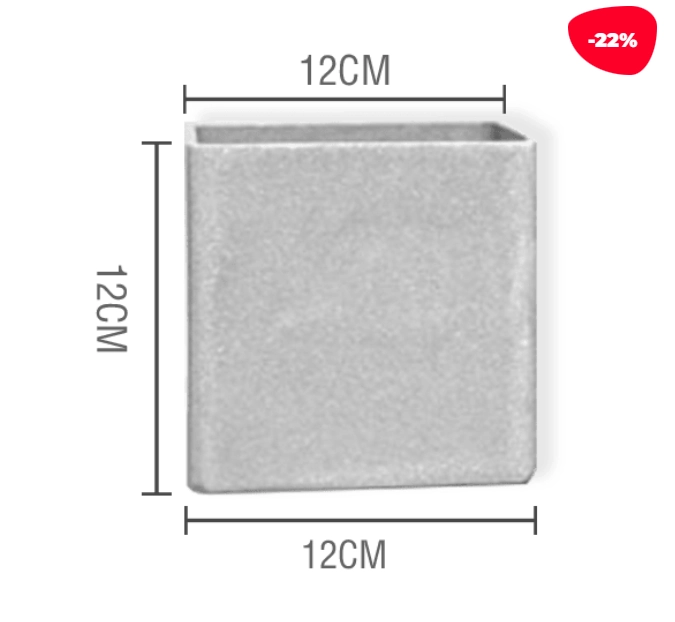 MACETERO PLASTICO CUADRADO JASPEADO GRIS CLARO 12X12X12CM - 1