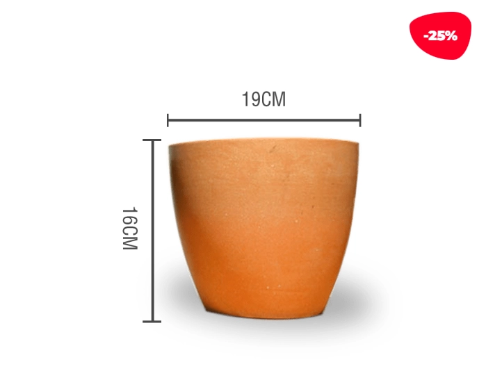 MACETERO PLASTICO CILINDRO JASPEADO NARANJA 19X16CM - 1