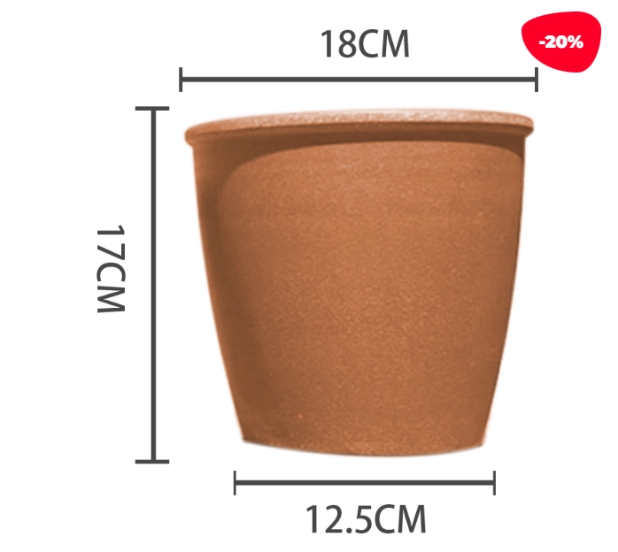 MACETERO PLASTICO CILINDRO LISO NARANJA 15X13CM - 1