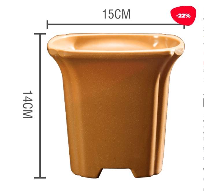 MACETERO PLASTICO RECTANGULAR LISO 15X14CM - 1
