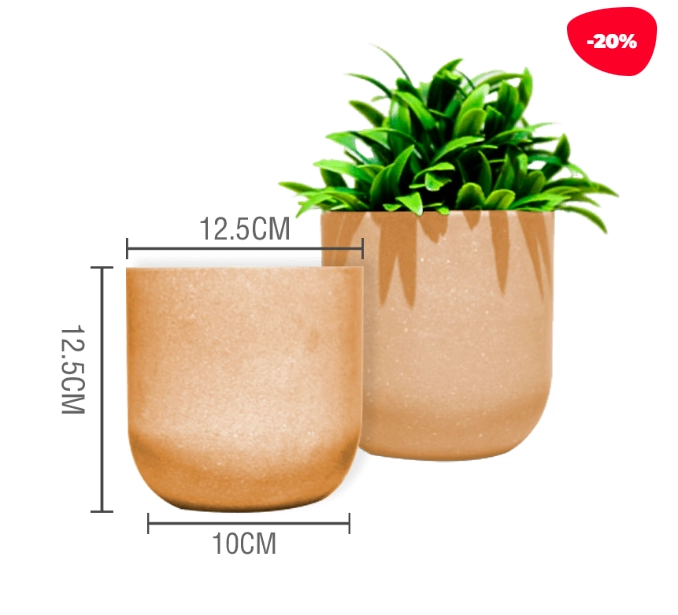 MACETERO PLASTICO CILINDRO LISO NARANJA 12.5X10X12.5CM - 1