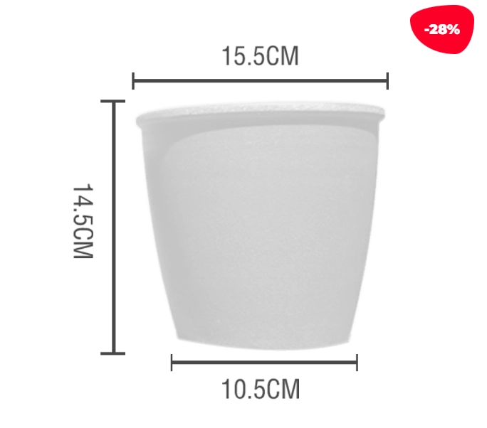 MACETERO PLASTICO JASPEADO BLANCO 15.5X10.5X14.5CM - 1