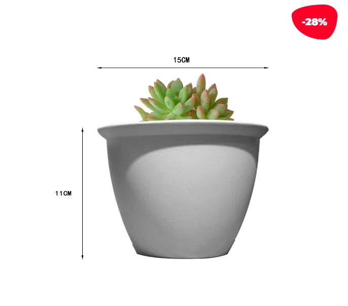 MACETERO PLASTICO CON BORDES LISO 15X11CM - 1