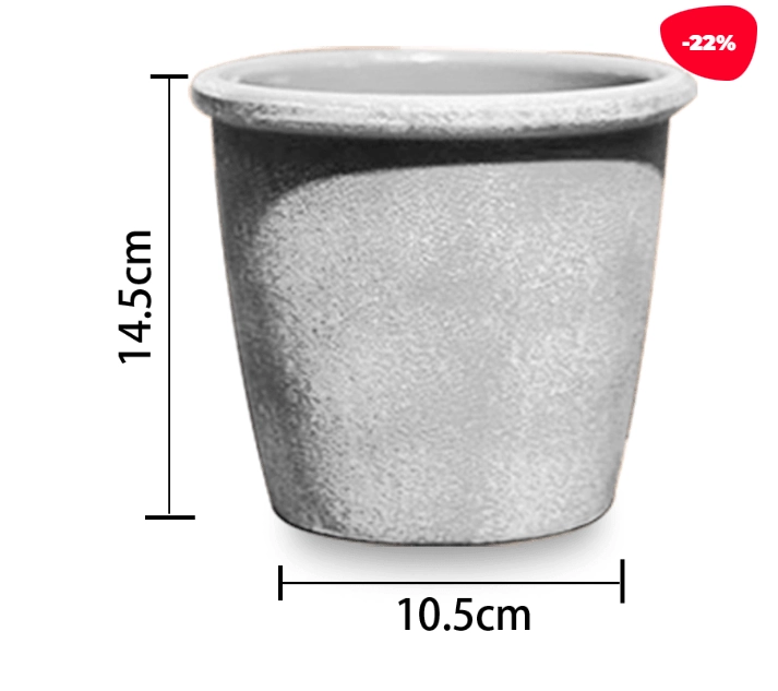 MACETERO PLASTICO JASPEADO GRIS 15.5X10.5X14.5CM - 1