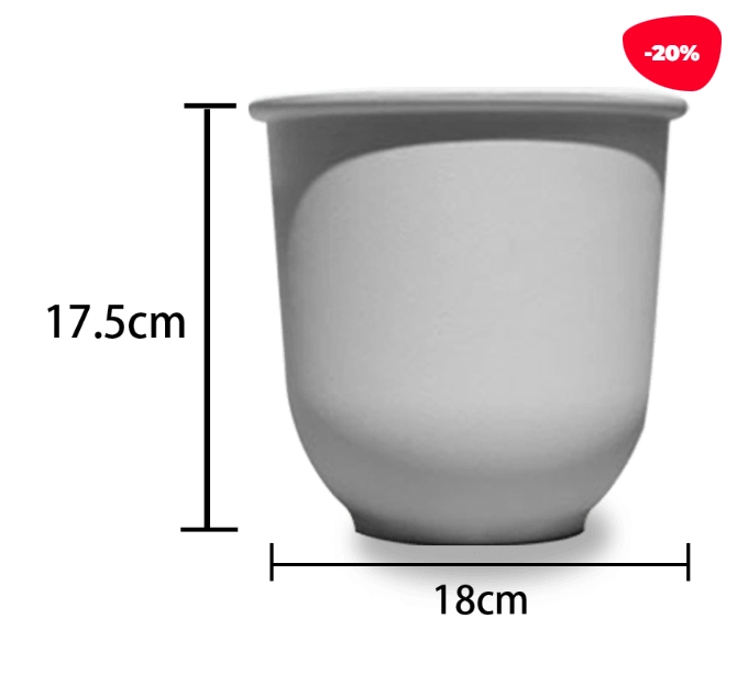 MACETERO PLASTICO CILINDRO LISO BLANCO 18X17.5CM - 1