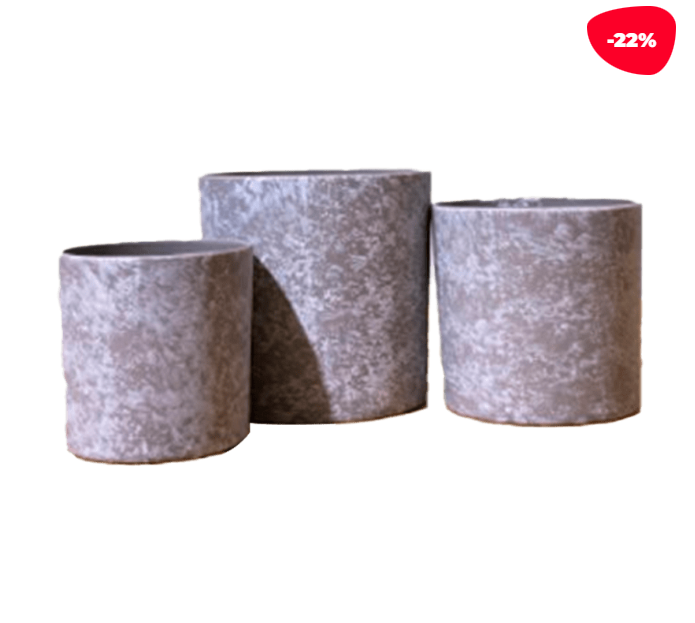 MACETERO PLASTICO CILINDRO JASPEADO 14.5X13.5X14CM - 1