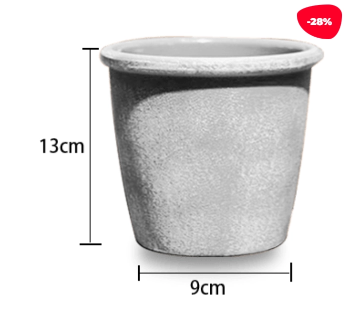 MACETERO PLASTICO CILINDRO JASPEADO GRIS 13X9X12CM - 1