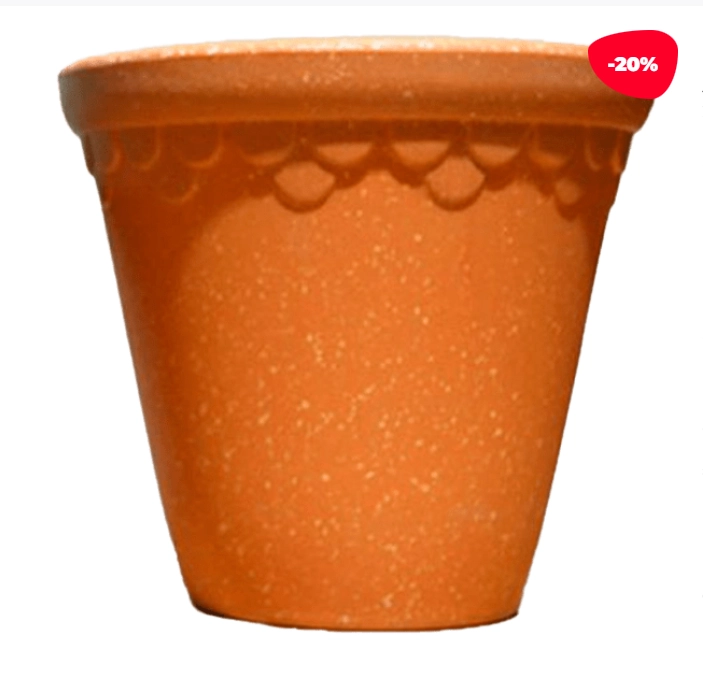 MACETERO PLASTICO CILINDRO JASPEADO 16.5X15.5CM - 1